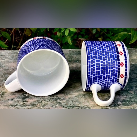 Vintage (Set of 2) Discontinued DANSK MOSAIC Wave (Waveless version) Flat Cups - Picture 10 of 10